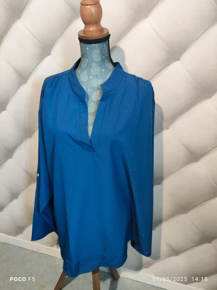 Tunique femme bleu 6 Xl / 58 manque longue et 3/4 neuve - photo numéro 4