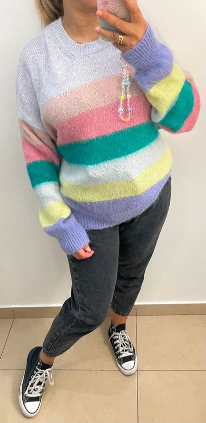 Pull Maje Ample Multicolore Taille 40 Et + - photo numéro 4