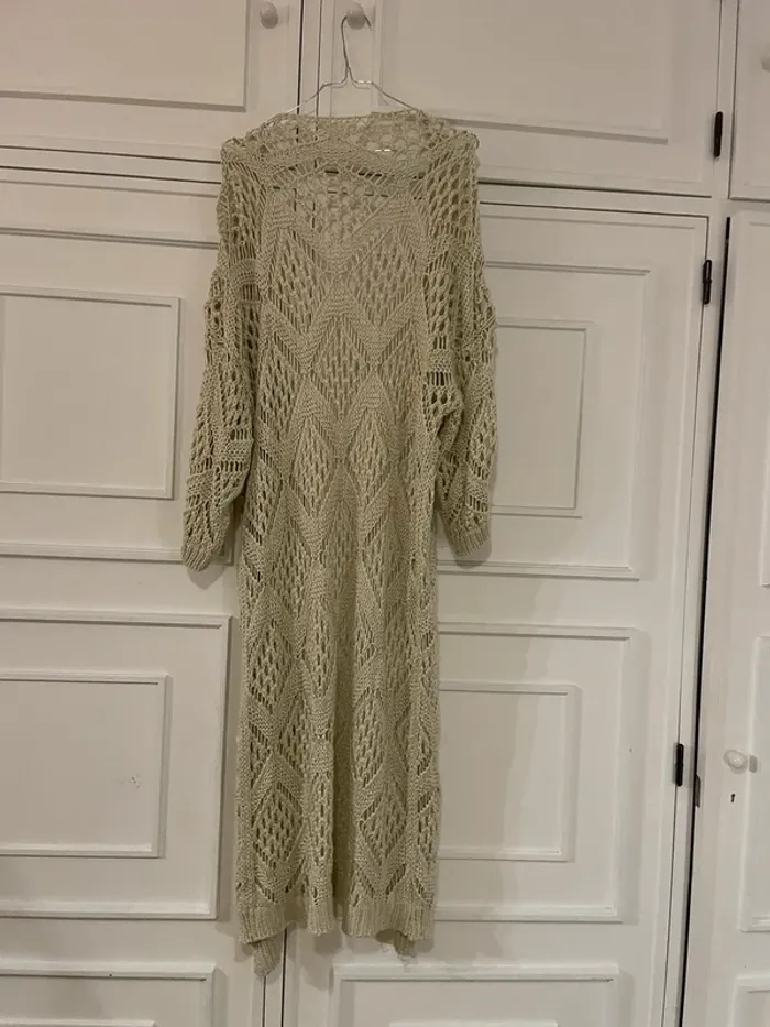 Cardigan lungo beige