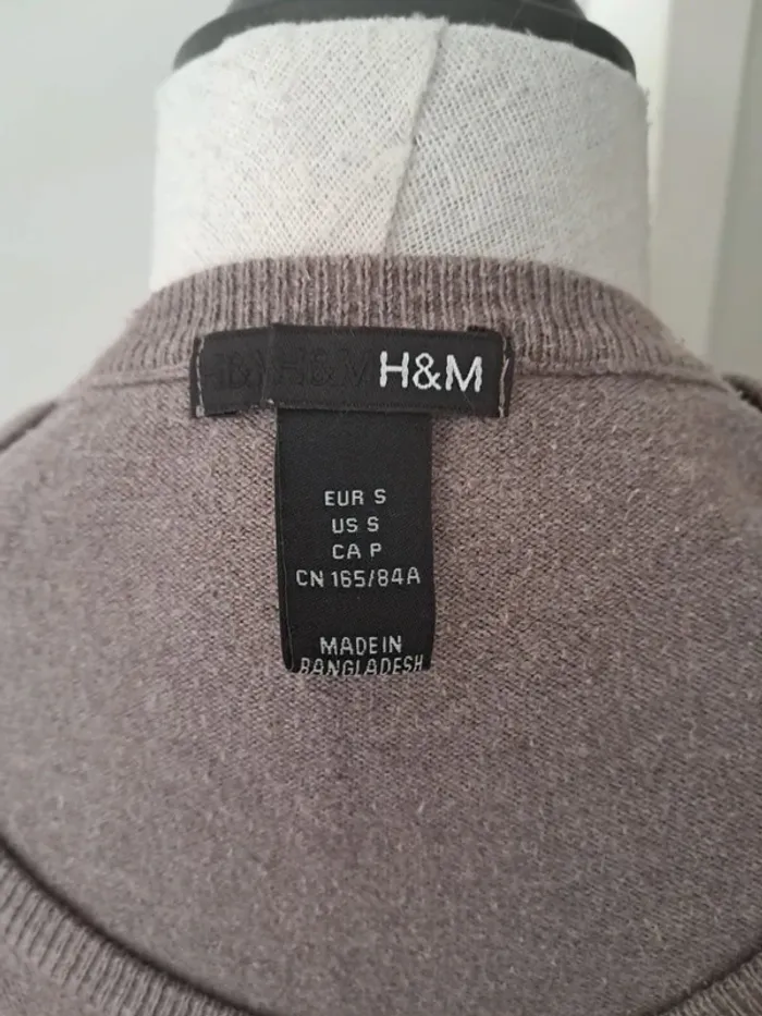 Pull manche 3/4 marron h&m - photo numéro 3