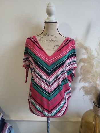 Petit pull léger manches courtes Morgan rayé