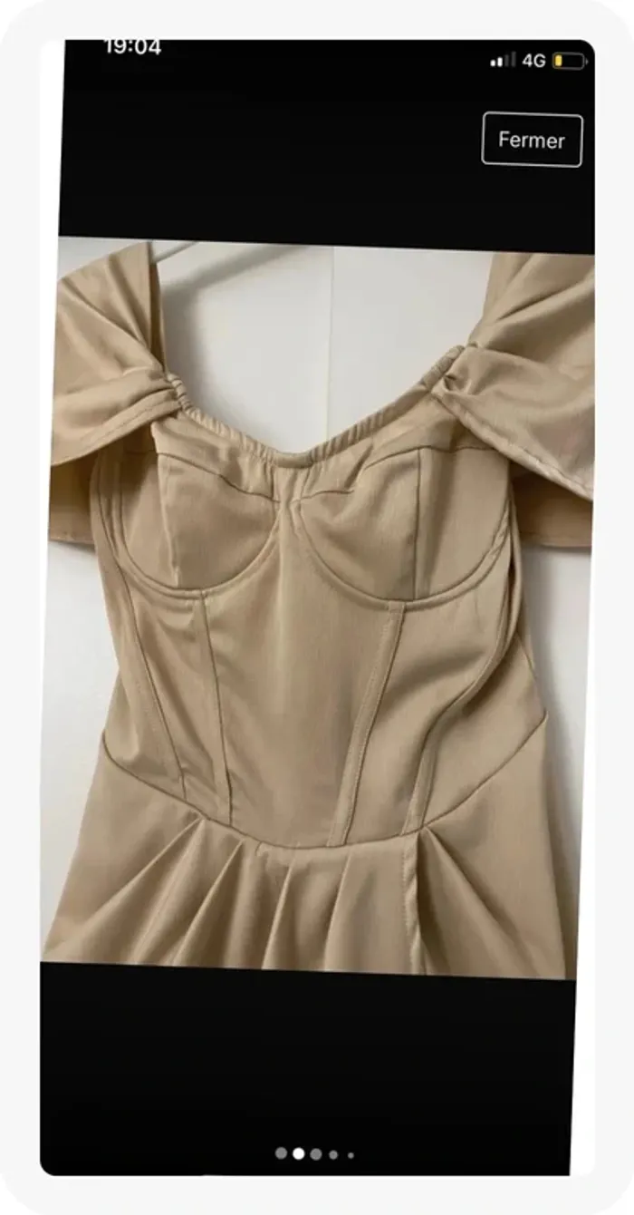 Robe corset satinée beige PLT - photo numéro 9