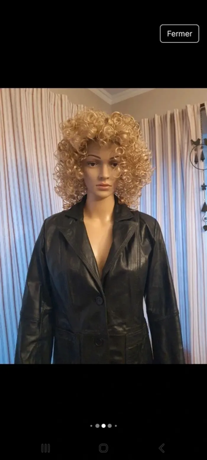 Blazer noir en cuir vintage Splendido taille 40 - photo numéro 4