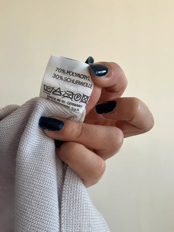Haut vintage parme en laine à nouer manches courtes taille M - photo numéro 8