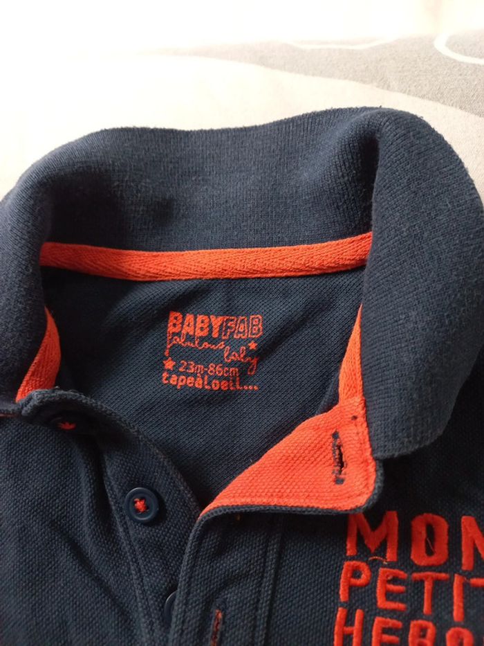 Polo bleu marine et orange Tape à l'œil 23 mois - photo numéro 2