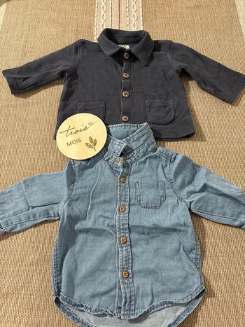 Chemise en jean et veste fine bébé (T 3mois)