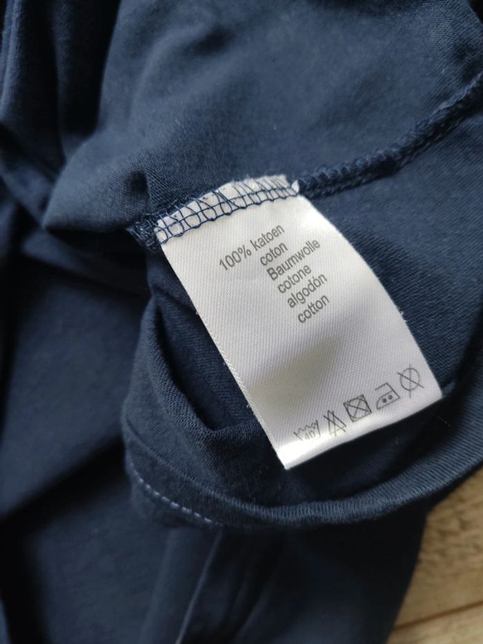 Tee-shirt manches courtes bleu marine motif imprimé turquoise XL - photo numéro 5