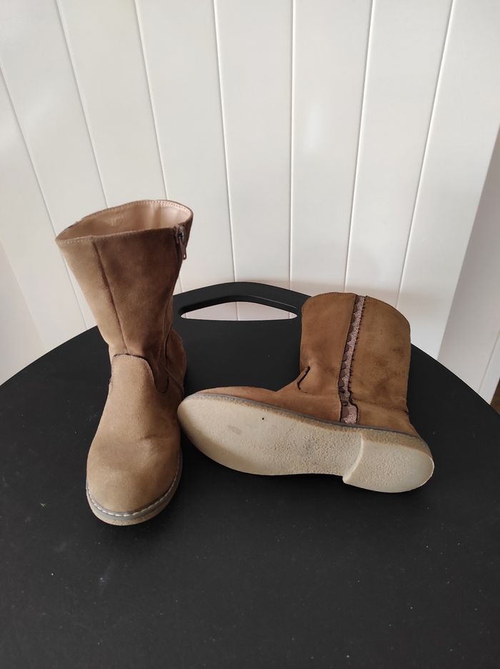 👢 Bottes fille – Pointure 32 – Nubuck marron - photo numéro 4