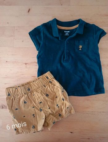Ensemble short/ t-shirt kiabi 6 mois