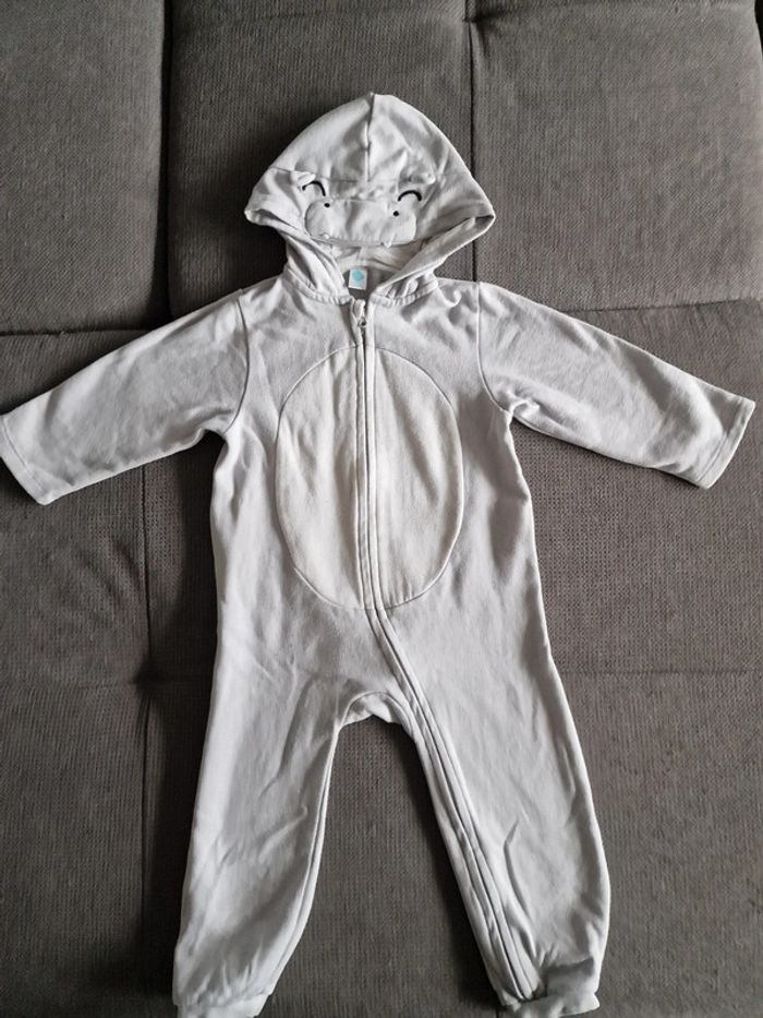 Pyjama chaud déguisement hippopotame TEX baby
