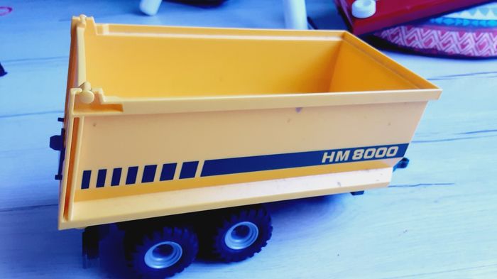 Jeu jouet enfant remorque de tracteur jaune playmobil - photo numéro 2