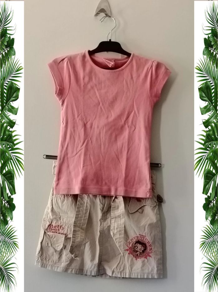 ensemble jupe short + t-shirt 8 ans betty boop