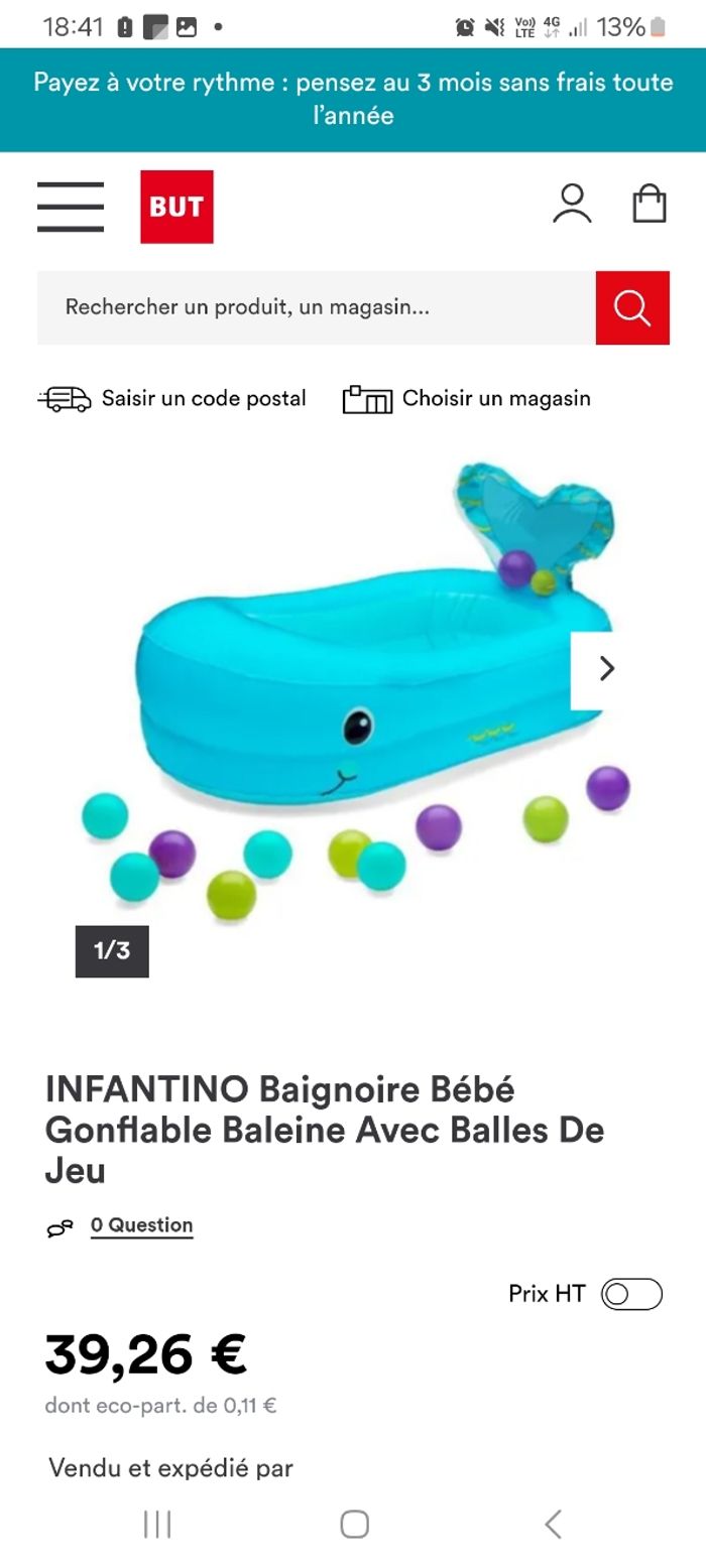 Baignoire baleine gonflable avec balles- INFANTINO - photo numéro 2