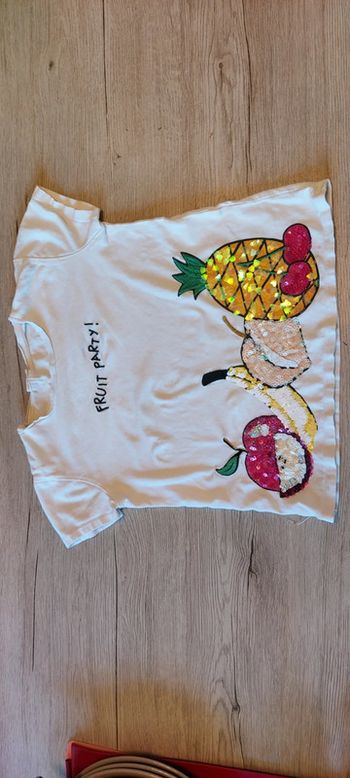 T shirt blanc, manches courtes  Zara, 8 ans