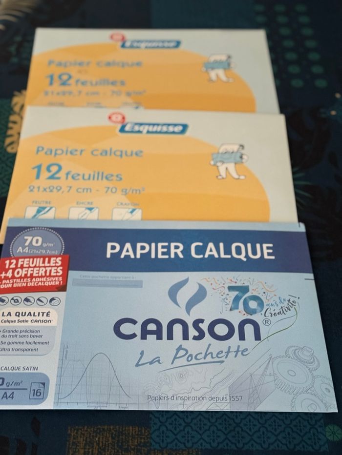 Lot de 3 pochettes calques