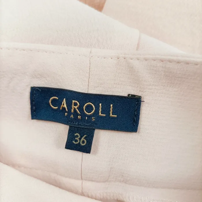 Pantalon carotte rose poudré taille 36 Caroll en 100% polyester chic fluide été A1526 - photo numéro 7
