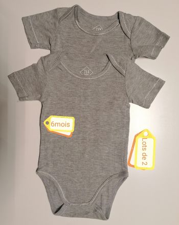 Lots de 2 bodies tex baby
