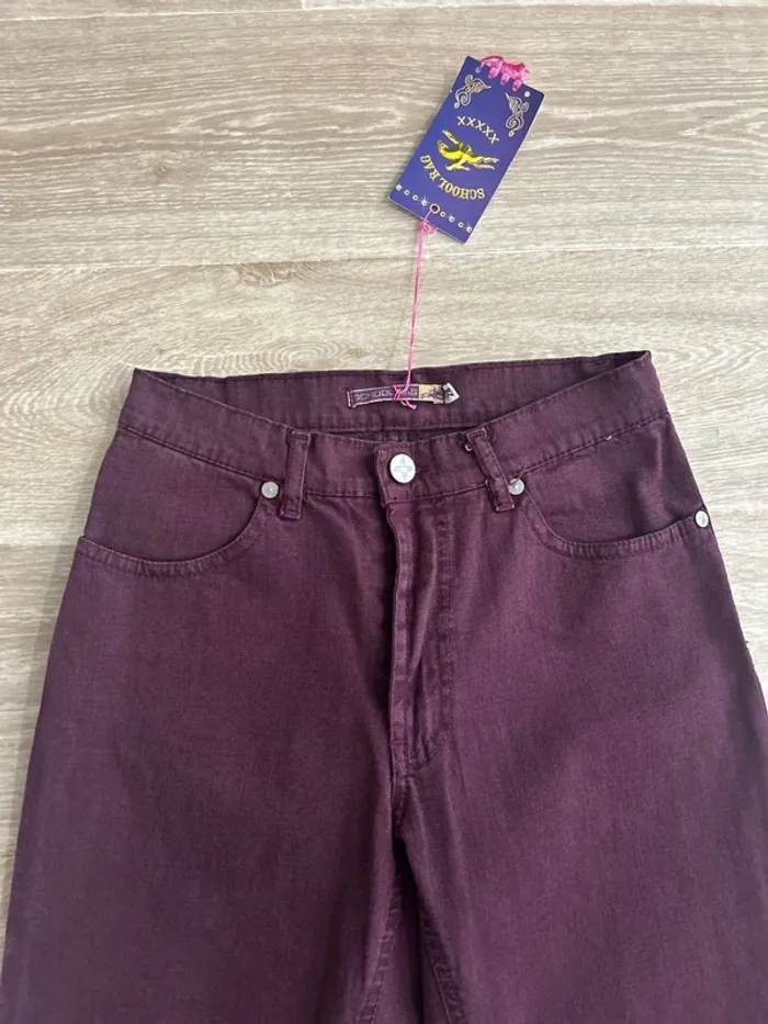 Pantalon pattes d’éléphant jambes larges pourpre School Rag 28 - photo numéro 2