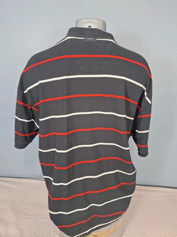Polo manche courte nautica noir a rayures - taille 2XL - homme brodé (462) - photo numéro 5