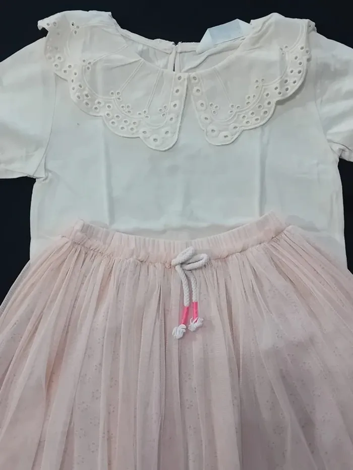 Ensemble 8 ans t-shirt H&M jupe tulle rose tape à l'oeil - photo numéro 2