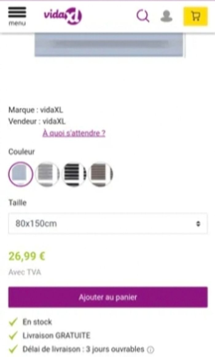 Store occultant gris neuf en 80x150 cm - photo numéro 3