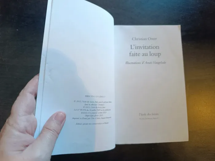 Livre L'INVITATION FAITE AU LOUP - Christian Oster - photo numéro 2