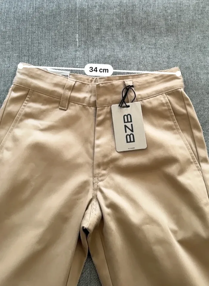 Chino BZB - Coupe Droite Classique - Beige - Taille 34 / S - Neuf avec Étiquette - Valeur 15€ - photo numéro 8