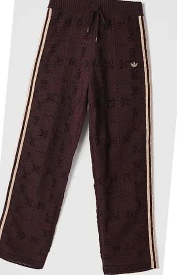 adidas Originals x ASOS - Pantalon de survêtement d'ensemble en maille crochetée - Marron