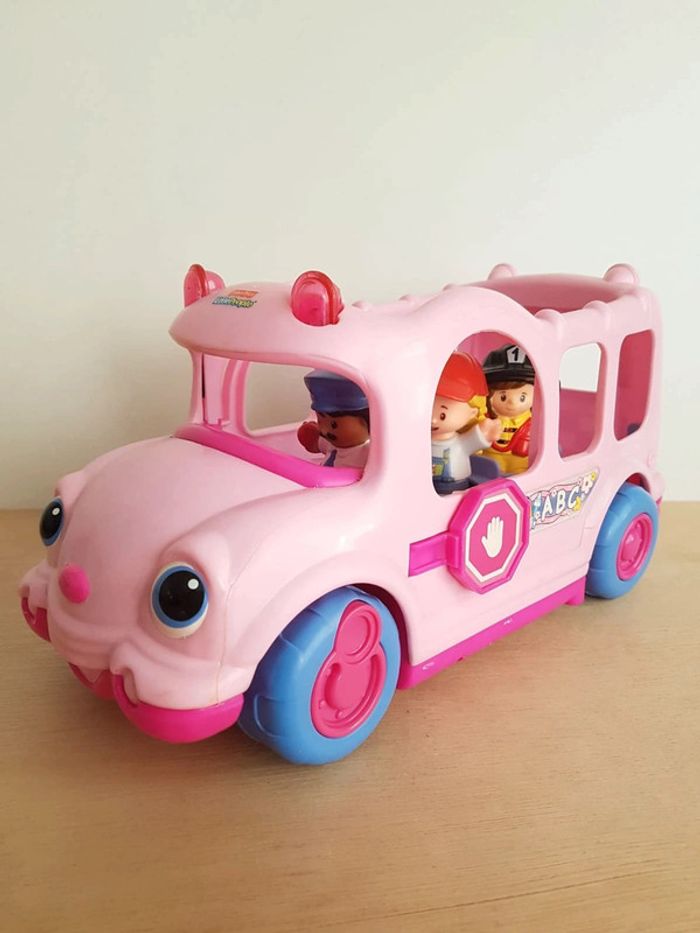 Fisher price car scolaire rose, sonore et lumineux Little people de Fisher Price - photo numéro 4