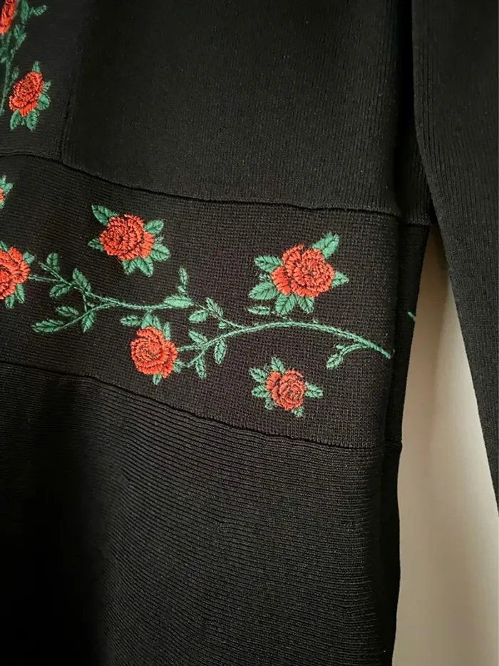 Robe Maille Brodée Sandro Taille 40 - photo numéro 15
