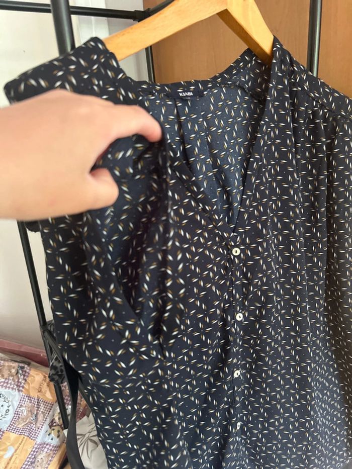 Blouse  à manche courte  bleu marine - photo numéro 2