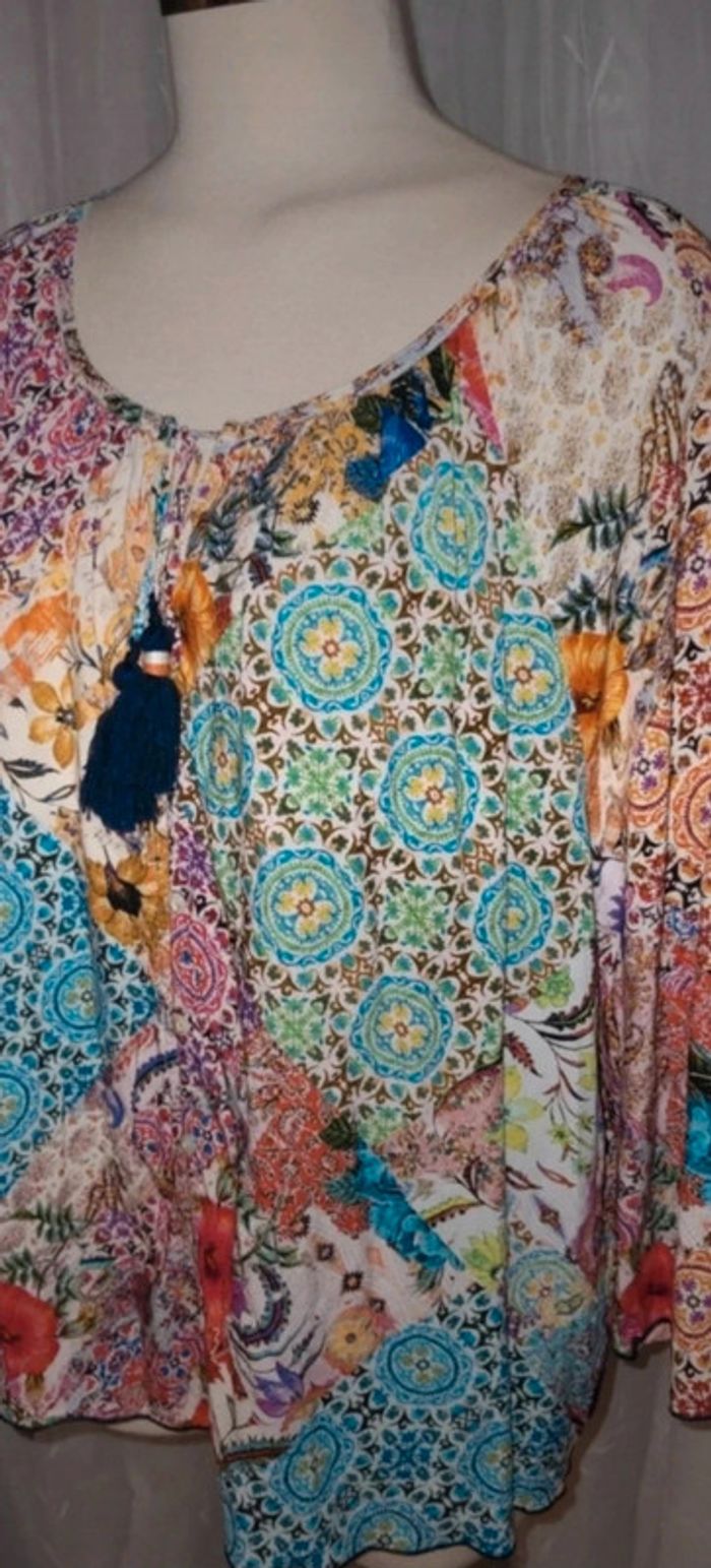 🌸 Blouse multicolore Heine – Taille 44 – Manches longues 🌸 - photo numéro 2