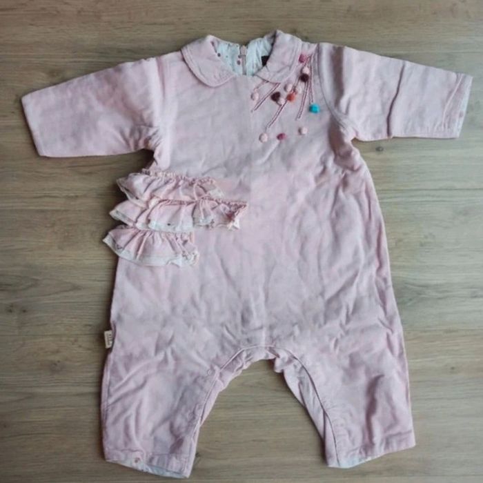 combinaison tenue bébé uni rose pâle catimini 6 mois