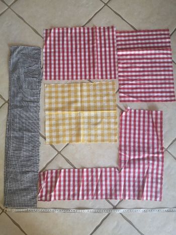 Lot chutes de tissus vichy