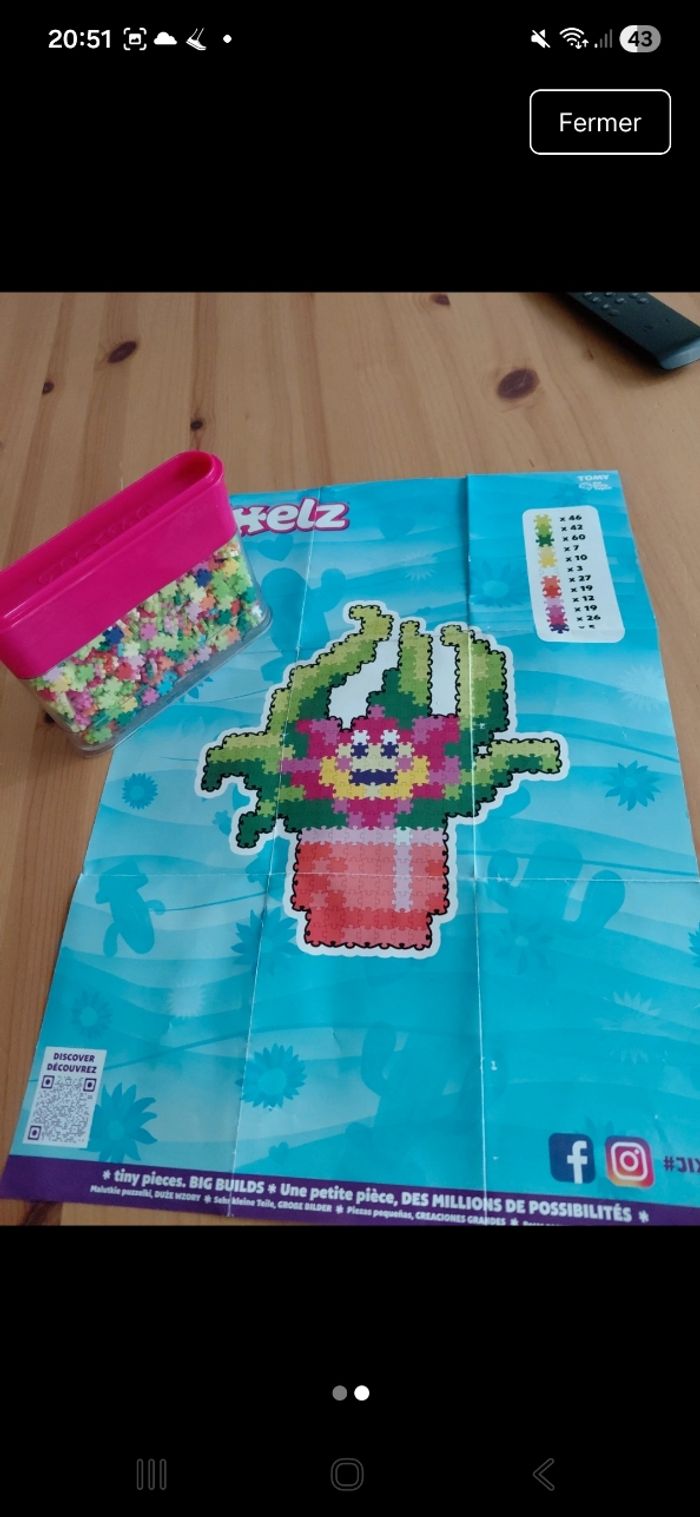Puzzle jixelz petit modèle en très bon état dans sa boîte d origine modèle cactus et plante - photo numéro 2