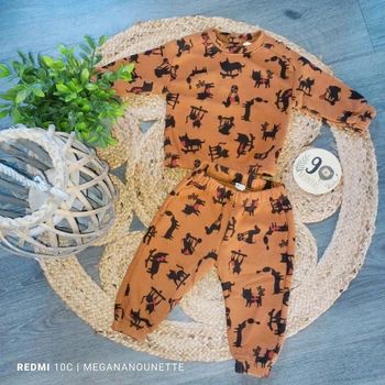 🦁 Ensemble Jungle – 9 mois / 74 cm – Boutique Indépendante – Collection 2024 🦁