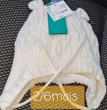 Bonnet fille 2/6mois