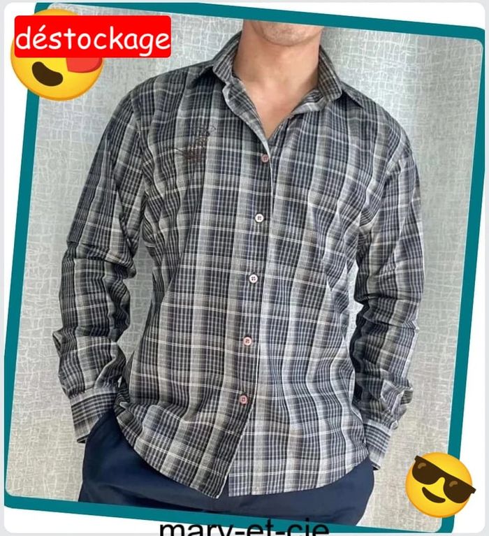 Chemise homme manches longues carnet de vol, taille M 100 % coton - photo numéro 2
