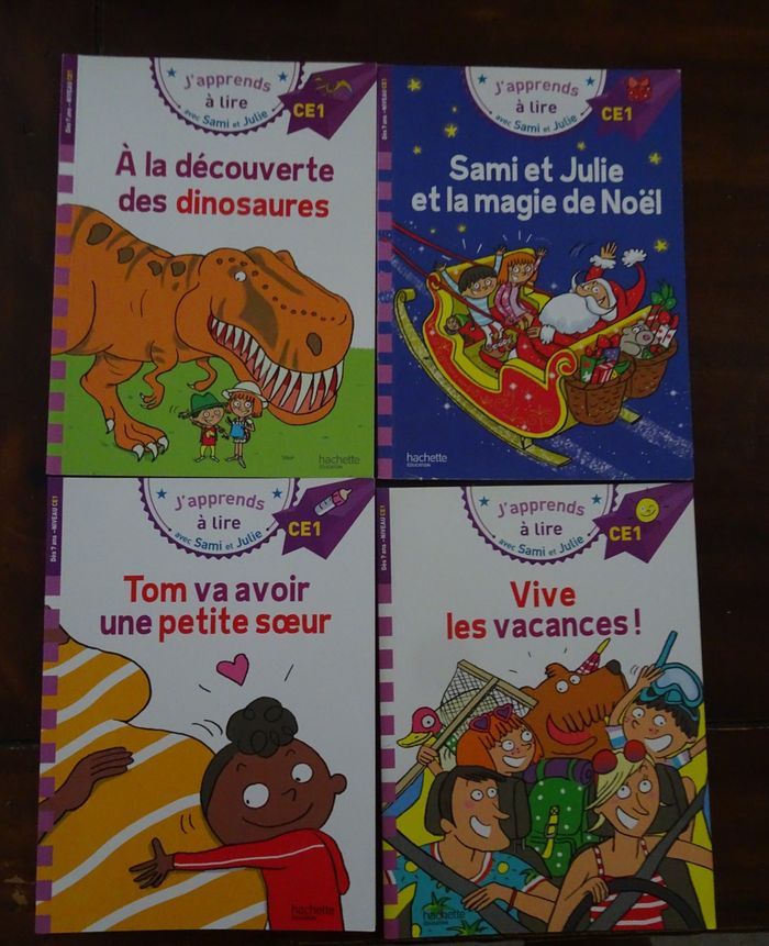 Lot de 4 livres d’apprentissage enfant pour le CE1 – J’apprends à lire avec Sami et Julie