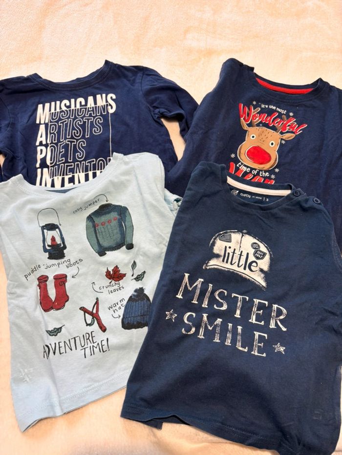 🌸Lot 4 t-shirt manche longue 3 ans garçon 🌸