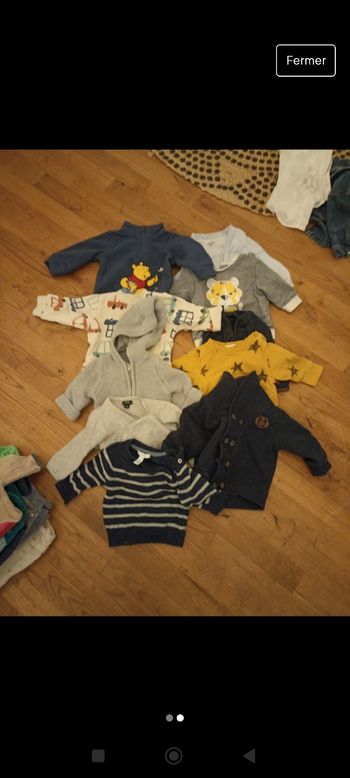 Lot de 10 pulls et gilets 3 mois
