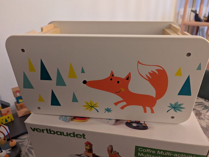 Vertbaudet Boîte bois multi activités renard - photo numéro 3