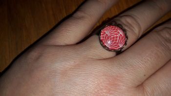Bague réglable rose fleurie