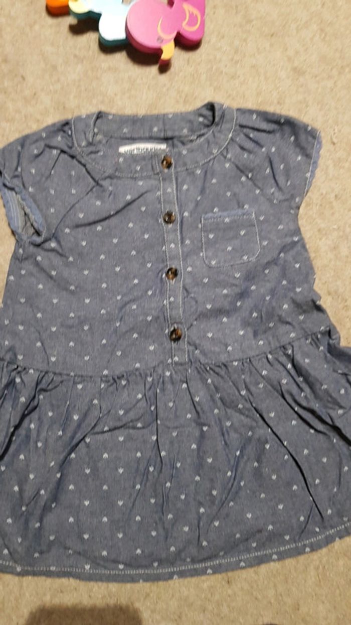 Lot de 2 robes en jean fille 9mois - photo numéro 4