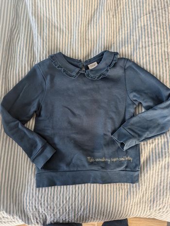 Sweat fille bleu gris TAO 6 ans