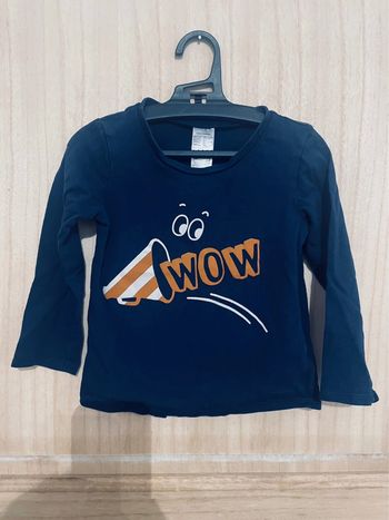 -50 % par lot - T-shirt manches longues 2/3 ans bleu marine décathlon