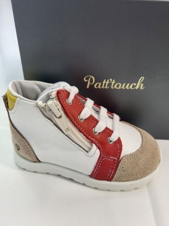 Chaussures basket garçon en cuir blanc Point 21 Made in France 🇨🇵