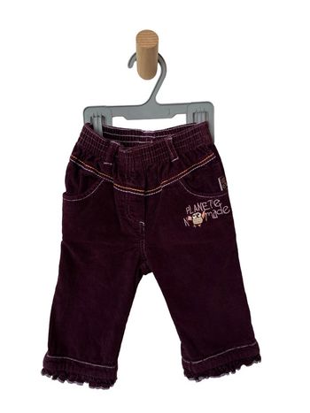 Pantalon pourpre en velours côtelé - Tissaia 12 mois