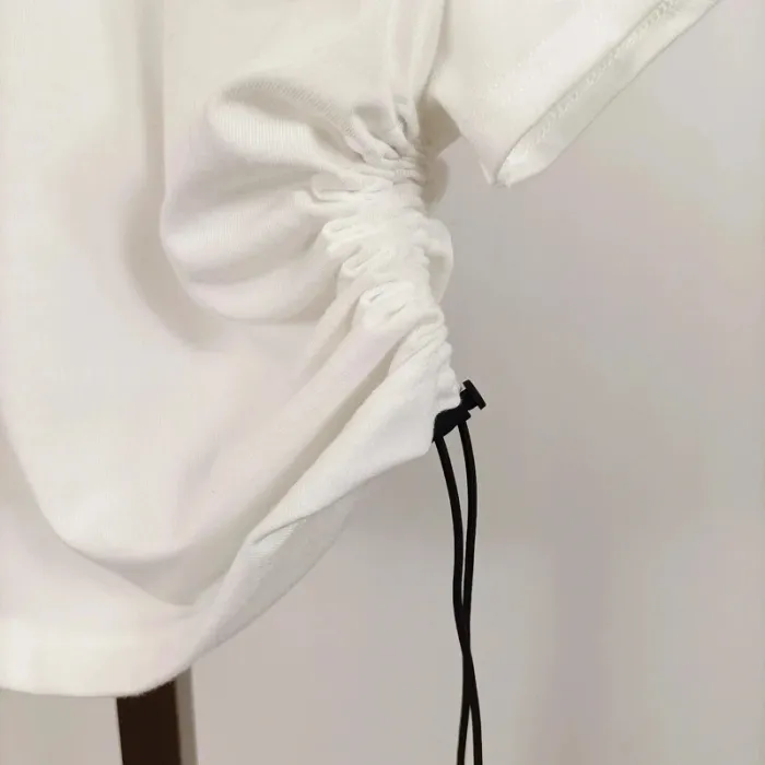 T-shirt blanc côtelé "iets frans" Taille M A706 - photo numéro 5