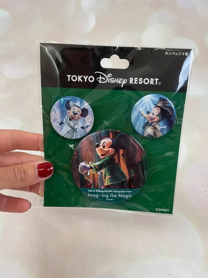 Lot de 3 badges collector Disney - Tokyo Disney Resort